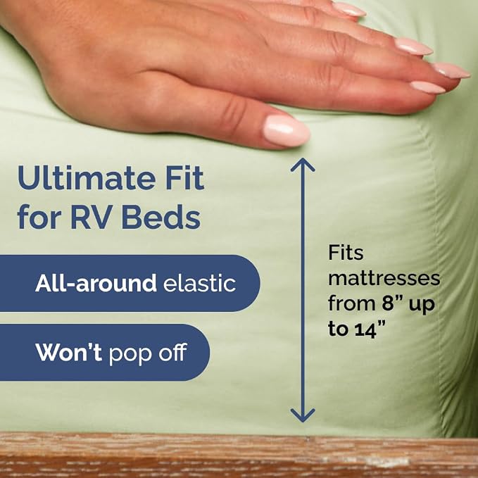 Short Queen Size 4 Piece Bed Sheet Set - RV Short Queen - Light Sage Green | Ultra-Soft, Breathable & Cooling Bed Sheets Set with Deep Pockets, Hotel Luxury Bedding for Women & Men, Wrinkle & Fade Free