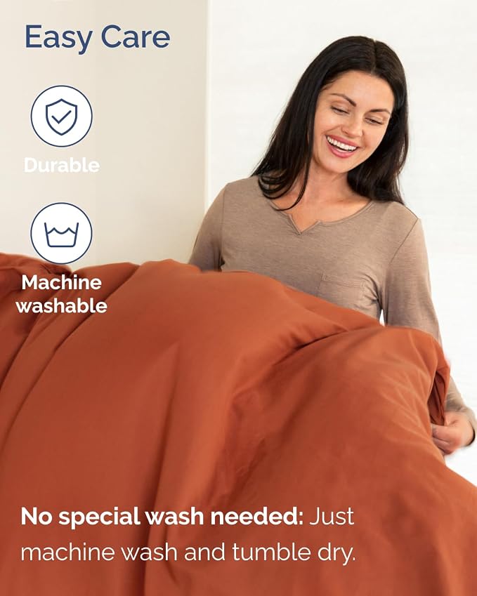 Flex Top Split Head King Sheet Set - 4 Piece Extra Deep Sheets - Terracotta | Easily Fits 18 to 24 inch Mattress, Ultra Soft, Wrinkle & Fade Free with Extra Deep Pockets, Comfy Hotel Luxury Bedding