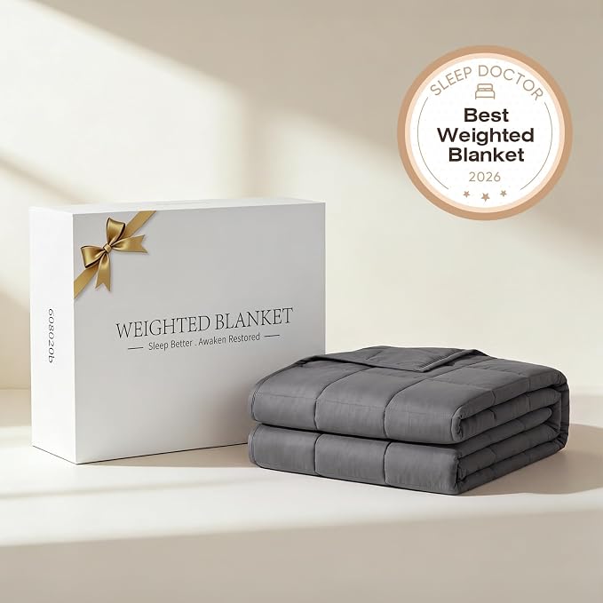 RJOP Cooling Weighted Blanket for Adults (25lbs, 78"x85") Heavy Blanket with Premium Glass, Queen Size Perfect for 190-210 lbs, Soft Breathable, Dark Grey