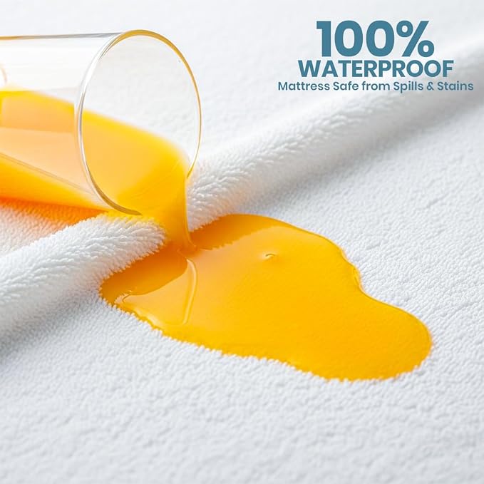 Waterproof Full Mattress Protector 2 Pack fits Upto 15" deep Mattresses | Utopia Bedding 200 GSM Soft & Breathable Mattress Cover, Dirt-Proof, Noiseless, Machine Washable Fitted Sheet Style, White