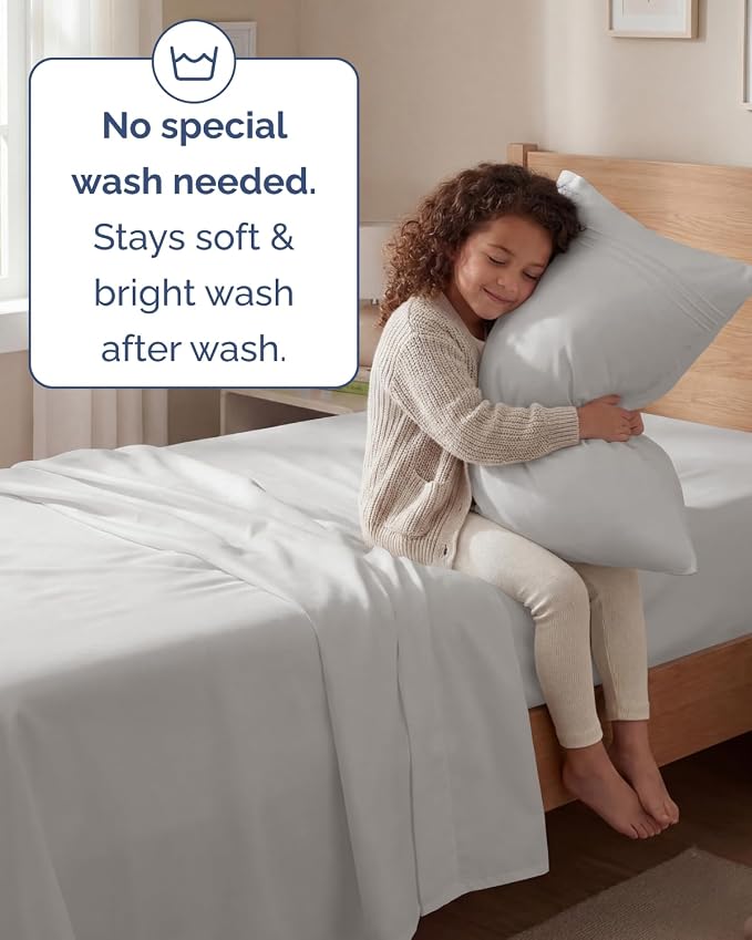 Twin Size 3 Piece Sheet Set - Breathable & Cooling Sheets - French Grey | Hotel Luxury Bed Sheets for Women & Men, Deep Pockets, Easy-Fit, Extra Soft and Wrinkle Free Sheets, Oeko-Tex Bed Sheet Set