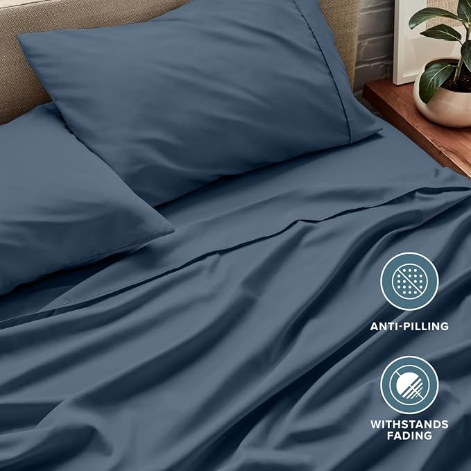 Bare Home Full Sheet Set - 1800 Ultra-Soft (Full, Bering Sea) | Deep Pockets 6 to 15 Inches, Breathable, Hypoallergenic, Hotel Luxury, Easy Fit, Soft, All-Season