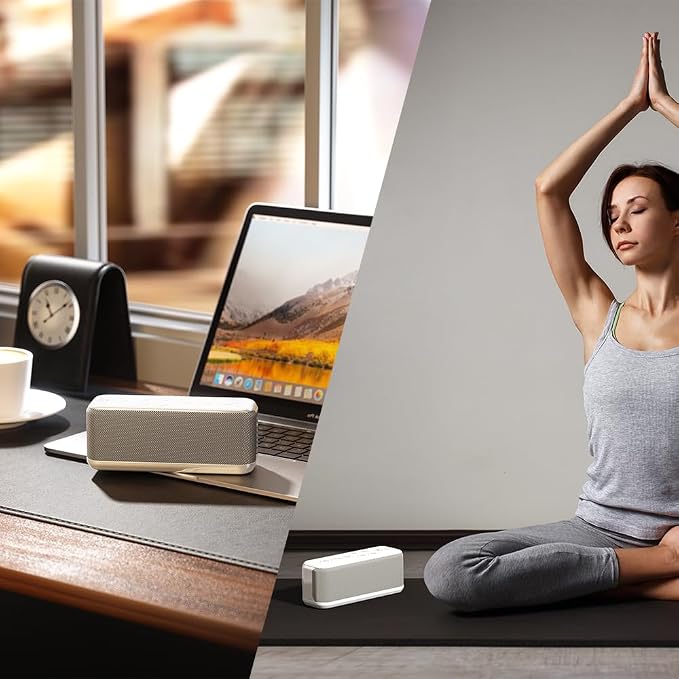 White Noise Machine, Bluetooth Speaker for Sleep, Sound Machine for Office | 15 Soothing Sounds, 3000mAh Battery with Type-C Charging, Auto-Off Timer, 8 Adjustable Volume Levels and Memory