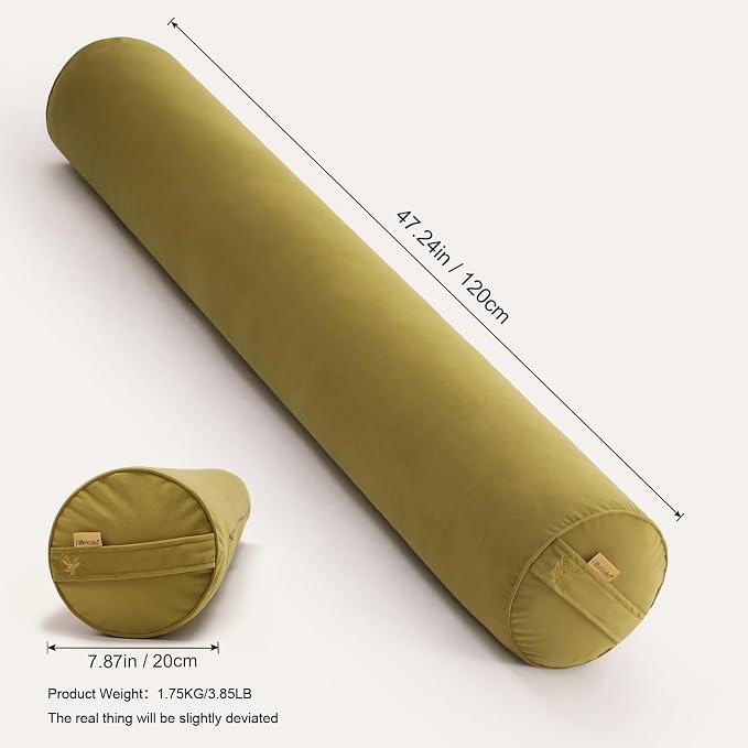 Body Pillow for Adults,Long Round Pillow,Big Cylindrical Pillow,Large Full Bolster Pillows for Side Sleepers (Golden Yellow, 47.24"*7.87")