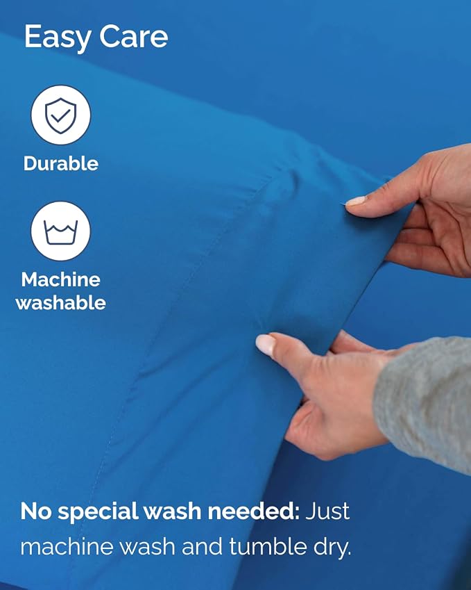 Flex Top Split Head King Sheet Set - 4 Piece Extra Deep Sheets - Royal Blue | Easily Fits 18 to 24 inch Mattress, Ultra Soft, Wrinkle & Fade Free with Extra Deep Pockets, Comfy Hotel Luxury Bedding