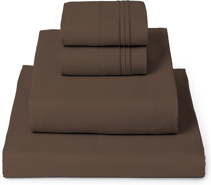 Mellanni Iconic 4-Piece, Ultra Soft Sheet Set (Full, Brown) | 10M+ Sleepers. Lab-tested: Sleeps Cool, Stays Bright, Strong, Smooth. Good Housekeeping Best Bedding, 7 yrs running.