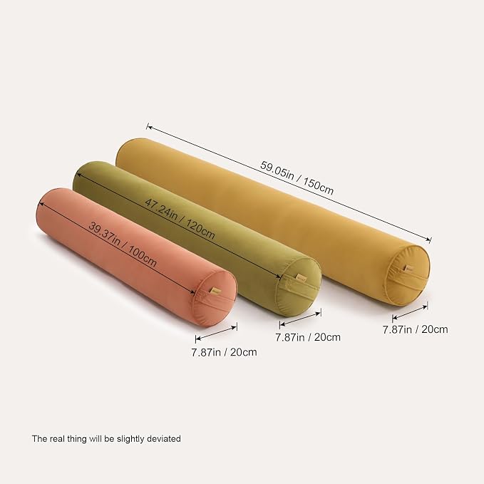 Body Pillow for Adults,Long Round Pillow,Big Cylindrical Pillow,Large Full Bolster Pillows for Side Sleepers (Golden Yellow, 39.37"*7.87")