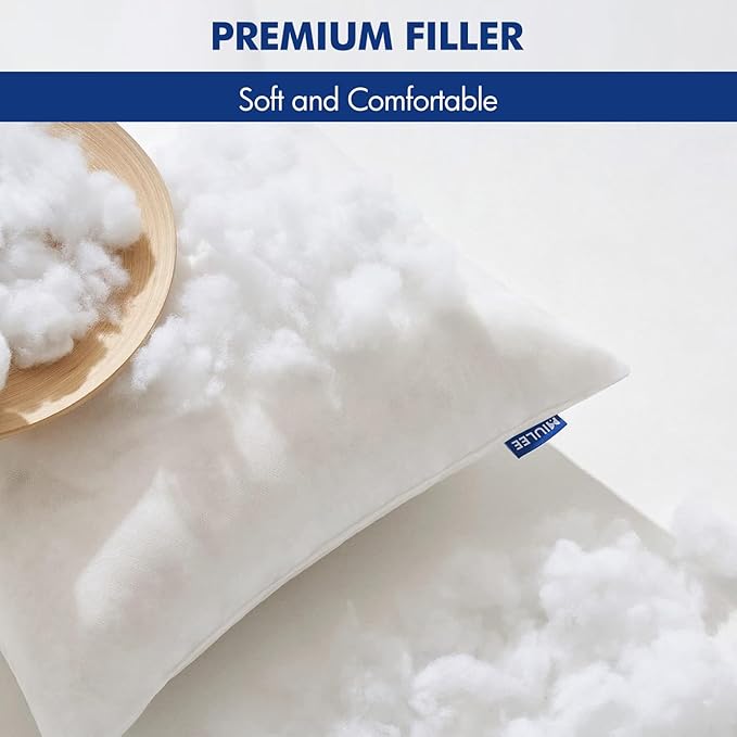 MIULEE 18x18 Pillow Inserts Set of 2, Square Decorative Throw Pillows Premium Fluffy Pillow Stuffer for Living Room Sofa Couch Bed | Premium Fluffy Lumbar Pillow, Forms Stuffer for Living Room Sofa Couch Bed