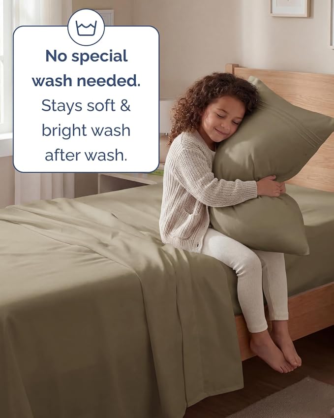 Twin Size 3 Piece Sheet Set - Comfy Breathable & Cooling Sheets - Khaki | Hotel Luxury Bed Sheets for Women & Men, Deep Pockets, Easy-Fit, Extra Soft and Wrinkle Free Sheets, Oeko-Tex Bed Sheet Set