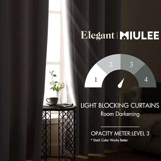MIULEE Pure White Blackout Bedroom Curtains Drapes 84 Inch Long 52"x84" | Grommet Top, Room Darkening Window Drapes, Privacy Protection, Thermal Insulated, Heat Blocking, Light Blocking
