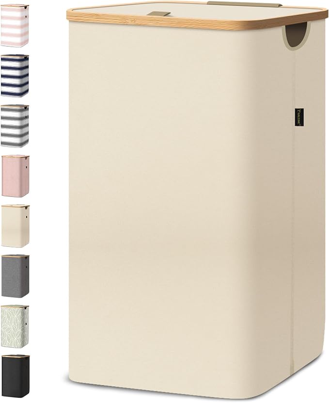 BALEINE 70L Laundry Hamper with Lid, Large Laundry Basket Bin | Large Capacity, Easy-Access Lid, Shape-Retaining Structure, Pull Handles, Ideal for Bedroom, Dorm, Laundry Room