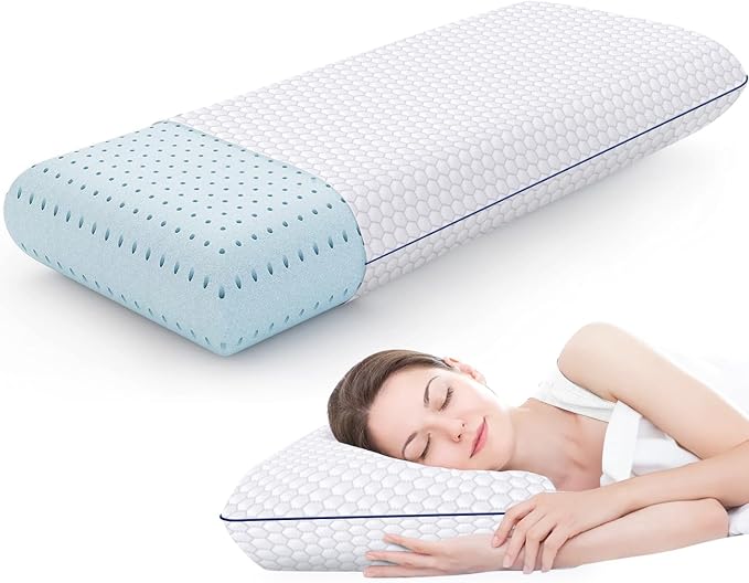 CushyOasis Memory Foam Pillows for Sleeping, Firm Bed Pillow, King Size | Ergonomic Supportive Memory Foam for Head, Neck & Shoulders, Breathable Washable Cover, for Side, Back & Stomach Sleepers