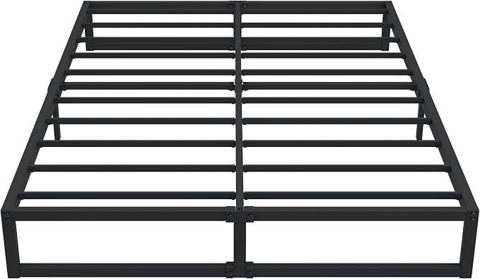 Lutown-Teen 12 Inch California King Bed Frames with Steel Slat Support | Heavy Duty Metal Cal King Platform for Mattress Foundation, Noise Free, Easy Assembly, Black
