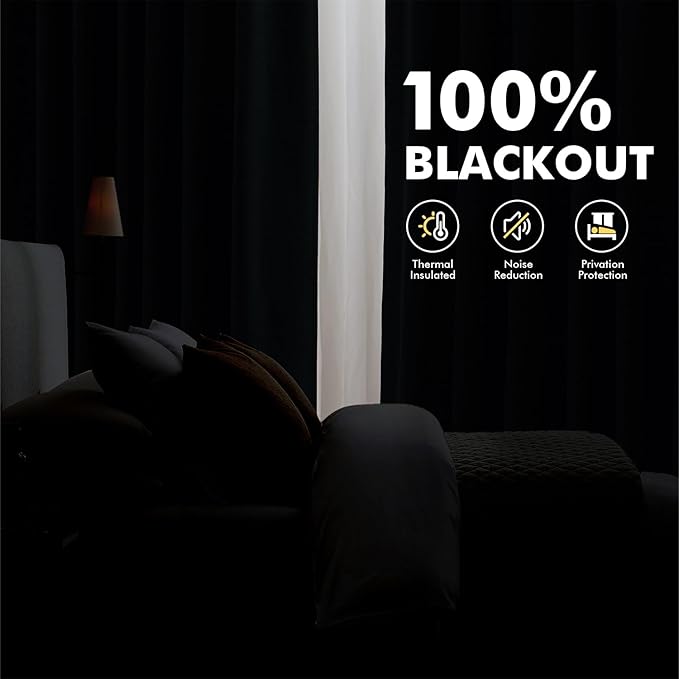 MIULEE 100% Blackout Linen Curtains 42 x 108 Inch Greige 2 Panels | Thermal Insulated, Room Darkening Drapes for Bedroom Living Room, Back Tab Rod Pocket Pinch Pleated, Solid Luxury Decor
