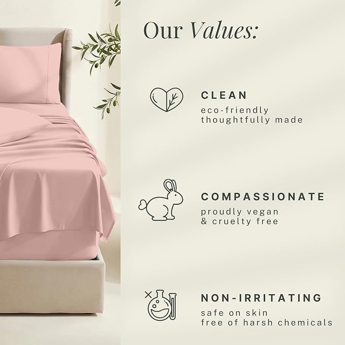 Hearth & Harbor Bed Sheets, Luxury Soft 6 Piece Bed Sheet Set Extra Deep Pocket Fitted Sheets Fits Mattress up to 21", Double Brushed Bedding Sheets & Pillowcases,