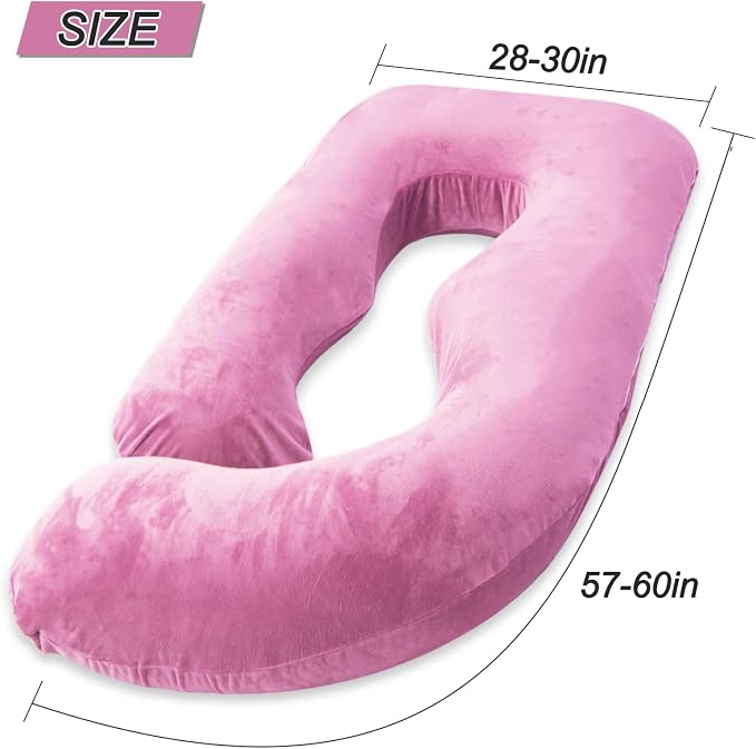 60 Inch Pregnancy Pillow for Sleeping (Purple) | Extra Large U Shaped Body Pillow, Maternity Pillow for Pregnant Women