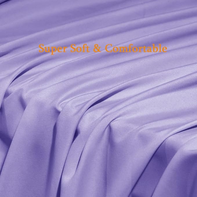 SONORO KATE Bed Sheet Set Super Soft Microfiber Luxury Egyptian Sheets Fit 18-24 Inch Deep Pocket Mattress Wrinkle-6 Piece (Lavender, California King)