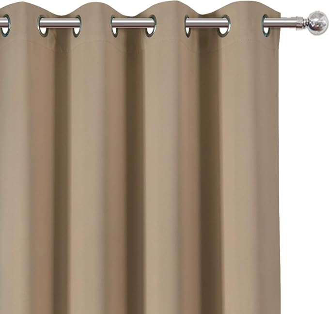 Blackout Curtains 66 x 95 inch/Natural Curtains Set of 2 Panels/Thermal Insulated Room Darkening Bedroom Curtains