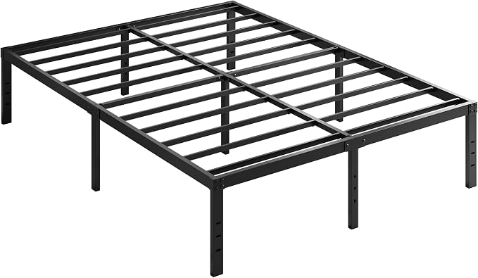 EMODA 14 Inch Full Size Bed Frame Heavy Duty Metal Platform | No Box Spring Needed, Easy Assembly Noise Free, Black