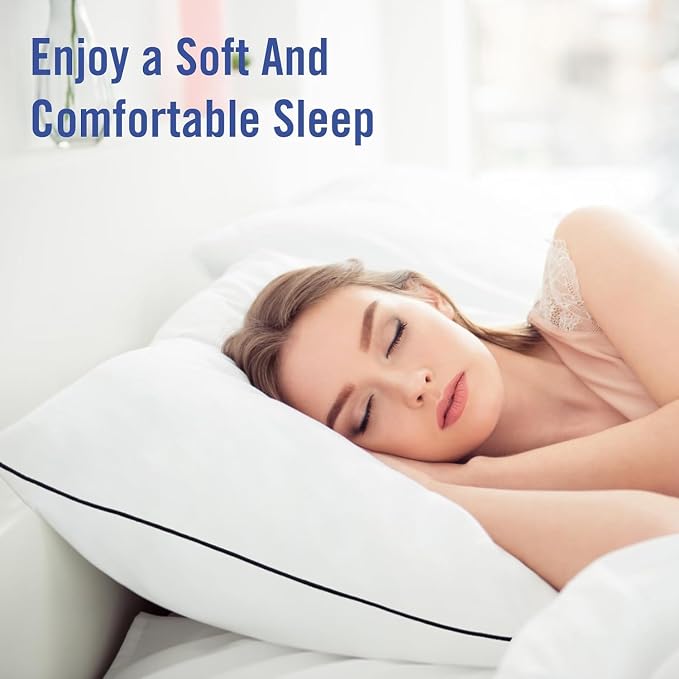 Vorouhals Hotel Collection Bed Pillows for Sleeping 4 Pack King Size Cooling Pillows Set of 4 for Back, Stomach or Side Sleepers, Super Soft Down Alternative Microfiber Filled Pillows