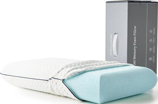 Weekender Cooling Gel Memory Foam Pillow for Sleeping – Queen Size, Ventilated Cooling Pillow for Side & Back Sleepers, Neck & Shoulder Support, Medium Firm, Washable Cover