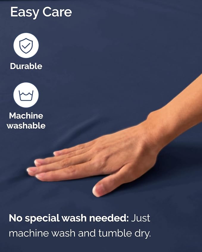 2 Pack Extra Deep Full Fitted Sheets with Extra Deep Pockets - Navy Blue | Hotel Luxury Bottom Fitted Sheets Only, Soft, Fade & Wrinkle Free, Breathable & Comfy, All Around Elastic Fitted Sheets