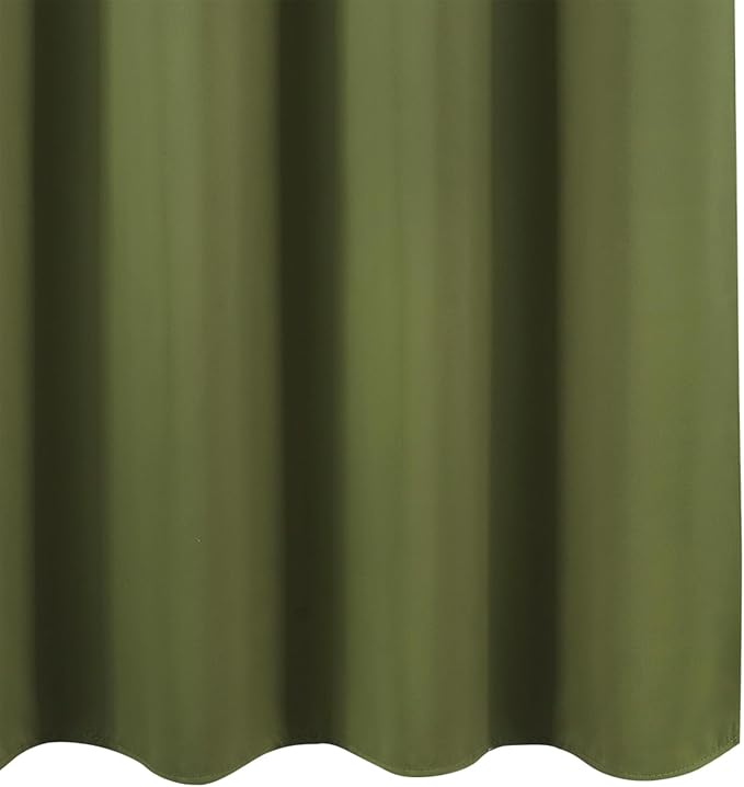 Blackout Curtains 66 x 72 Inch Long Olive Green Curtains Set of 2 Panels Room Darkening Curtains for Bedroom and Living Room