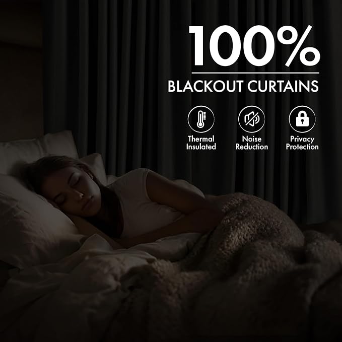 MIULEE 100% Blackout Linen Curtains for Bedroom 40W x 90L Cream 2 Panels | 90 inches Long, Thermal Insulated, Room Darkening, Black Out Drapes for Living Room, Back Tab Rod Pocket