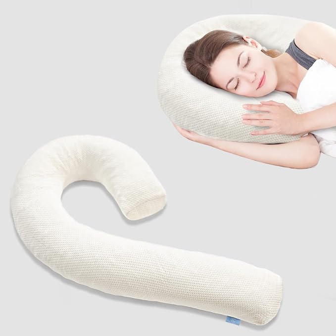 Swan Shaped Body Pillow Cover Fabric, Long Pillow Case, Beige, 1Pack | Breathable & Skin-Friendly, (Pillow Not Included)