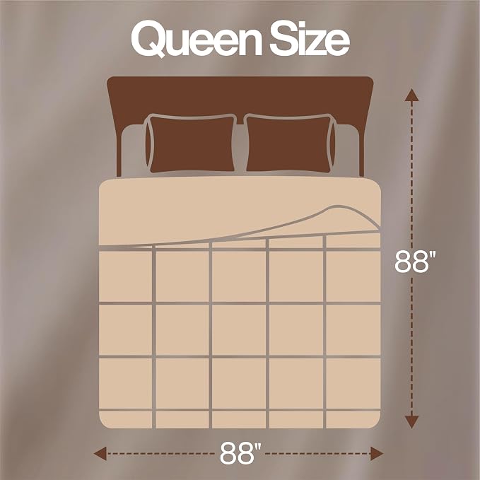 Utopia Bedding Queen Comforter, Duvet Insert, Beige, 88 x 88 Inches | Soft and Fluffy Down Alternative Bed Comforter, All Season, Breathable, Corner Tabs, Box Stitched, Durable, Machine Washable