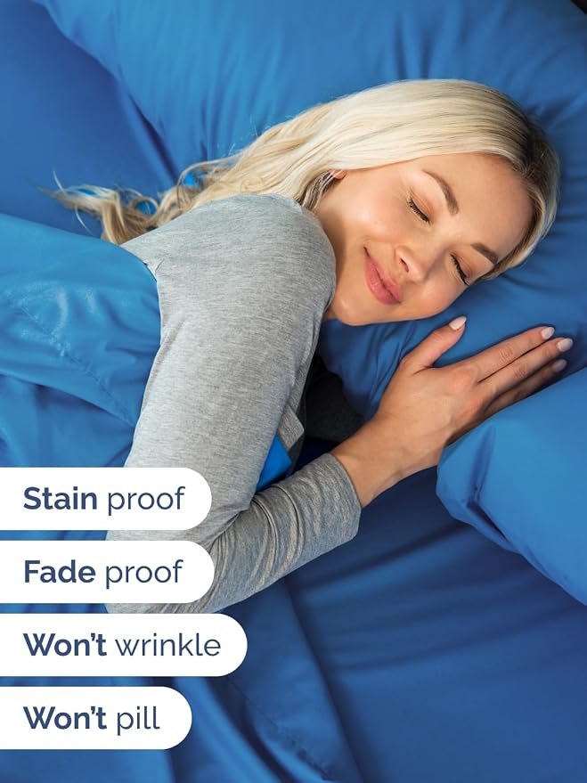 Extra Deep Full Sheet Set - 6 Piece Breathable Cooling Sheets - Royal Blue | Hotel Luxury Bed Sheets Set, Easy & Secure Fit, Ultra-Soft, Wrinkle & Fade Free, Comfy Sheets Set with Extra Deep Pockets