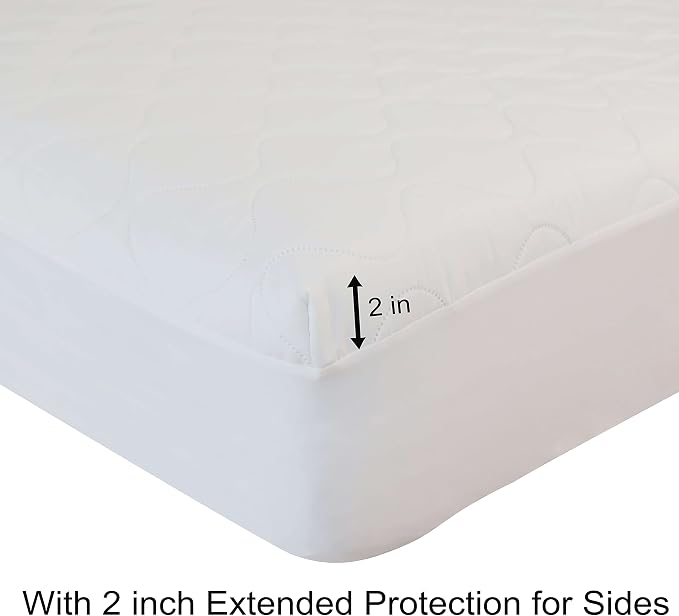 Kingnex Waterproof Split Top King Mattress Protector Pad for Adjustable Bed | Quilted, Stay in Place Fitted Cover for 32-34 Upper Flex Head 78x80 Bed with 16 Max Elastic Pocket, Padded, Soft, Noiseless