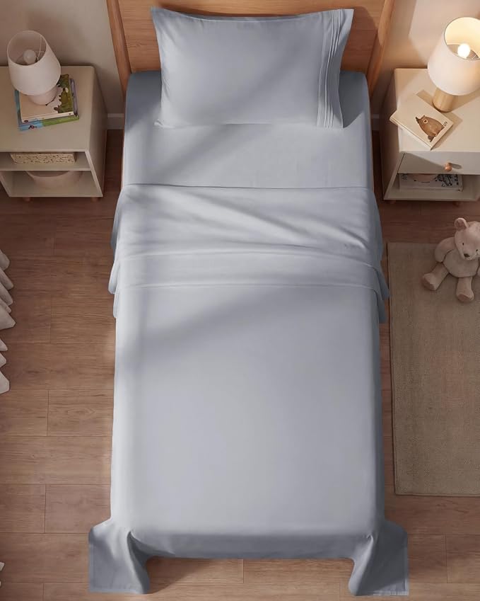 Twin Size 3 Piece Sheet Set - Breathable & Cooling Sheets - Steel Blue | Hotel Luxury Bed Sheets for Women & Men, Deep Pockets, Easy-Fit, Extra Soft and Wrinkle Free Sheets, Oeko-Tex Bed Sheet Set