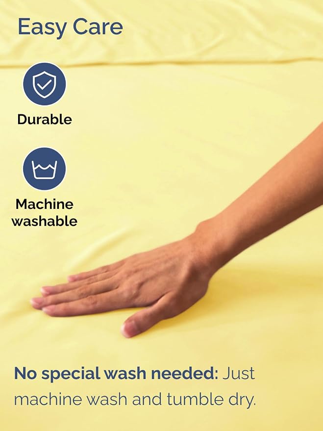 Extra Deep King Fitted Sheet - Single Fitted Sheet Only - Yellow | Easily Fits 18 inch to 24 inch Mattress, Soft, Wrinkle Free, Breathable & Comfy, Extra Deep Pockets Hotel Luxury Fitted Sheet