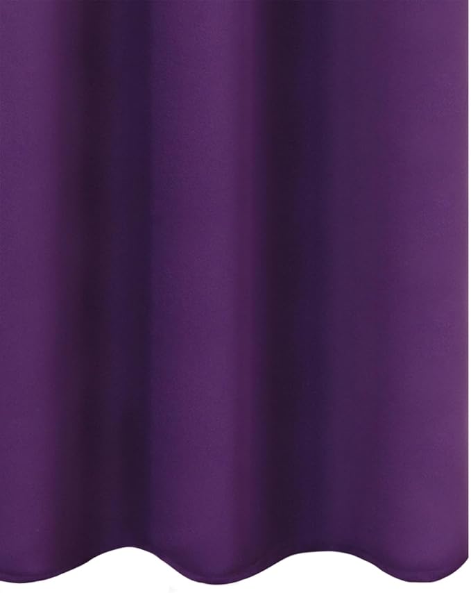 Blackout Curtains 66 x 54 Inch Long Purple Curtains Set of 2 Panels Room Darkening Curtains for Bedroom and Living Room