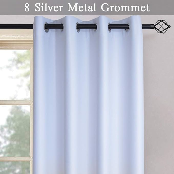 SimpleHome Ombre Gradient Black White to Gray Curtains for Bedroom, 52Wx96L | Room Darkening Curtains,Light Blocking Thermal Insulated Grommet Window Curtains for Living Room,2 Panels,96 Inches Length