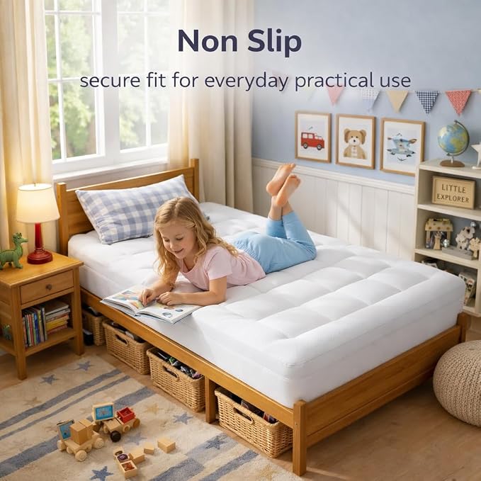 ELEMUSE 3 Inch Twin Dual Layer Memory Foam Mattress Topper with Pillowtop | 2 Inch Cooling Gel Foam,1 Inch Soft Pillowtop Pad, Pressure Relief Bed Topper, Comfortable Support