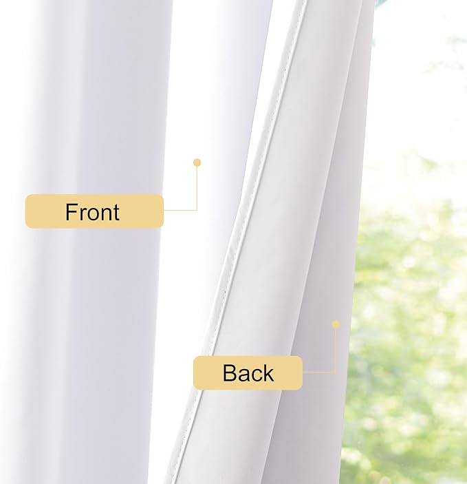 NICETOWN 100% Blackout RV Curtains for Camper Windows, Kitchen, Home Decoration Snow White Blackout Curtains & Drapes for Small Window (29" Wide by 20" Long, 1 Pair)