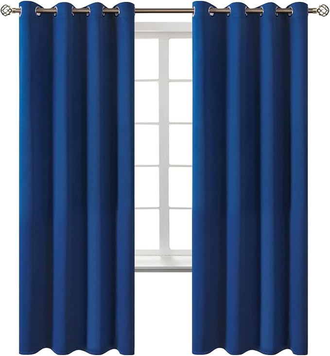 BGment Royal Blue Blackout Curtains for Bedroom 72 Inch Long - 2 Panels | Grommet Top, Black Out, Room Darkening, Sunblock, Thermal Insulated, Window Drapes for Kids Boys Room, 52x72 Inch