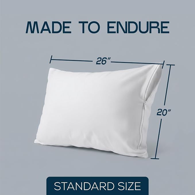 Utopia Bedding 80 Pack Waterproof Pillow Protectors with Zipper Standard Size (White), Bed Bug and Dust Mite Proof Pillow case Covers, Moisture Wicking Pillow Encasements 20 x 26 Inches