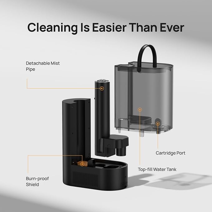 DREO 6L Smart Humidifiers for Bedroom, Warm & Cool Mist for Large Room | 60-Hour Quiet Runtime, 500ML/H Output, Smart Humidity Sensor, Indicator Light, App Control, Works with Alexa & Google, Black