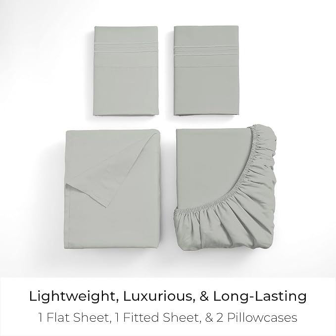 Mellanni Iconic 4-Piece, Ultra Soft Sheet Set (King, Spa Mint) | 10M+ Sleepers. Lab-tested: Sleeps Cool, Stays Bright, Strong, Smooth. Good Housekeeping Best Bedding, 7 yrs running.
