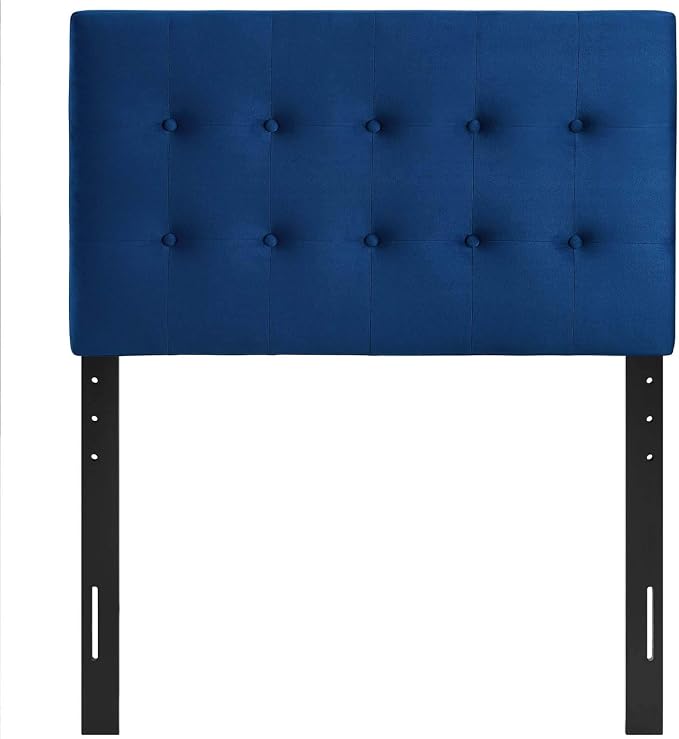 Modway Emily Twin Biscuit Tufted Performance Velvet Headboard, Navy