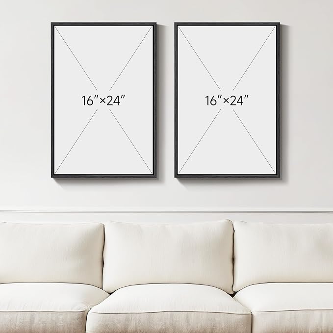 Large Framed Neutral Abstract Floral Wall Art for Living Room, 24x36 In | 2 Piece, Canvas prints, Black and beige pictures, Flower paintings, Modern minimalist artwork, Dining room bedroom wall decor