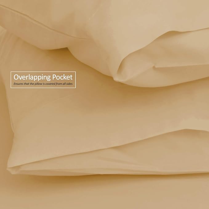 Hearth & Harbor Extra Deep Pocket Sheets - Fits Mattress 18-24 Inches Deep - Extra Deep Pocket California King Size - 6 Piece Cal King Sheets - Cal King, Camel