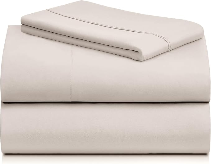 LuxClub Twin Size Sheets Set, Cooling & Soft Deep Pocket Bed Sheets, 3PC | LuxClub Silky Fitted Sheet & Pillowcase Sets, Breathable Hotel Luxury Bedding for Mattress Wrinkle Free, Linen