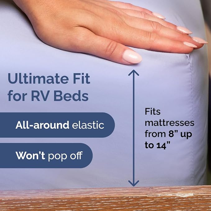 Short Queen Size 4 Piece Bed Sheet Set - RV Short Queen Sheets - Lavender | Ultra-Soft, Breathable & Cooling Bed Sheets Set with Deep Pockets, Hotel Luxury Bedding for Women & Men, Wrinkle & Fade Free