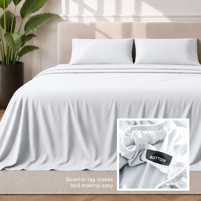 Bare Home Twin Sheet Set - 1800 Ultra-Soft (Twin, White) | Deep Pockets 6 to 15 Inches, Breathable, Hypoallergenic, Hotel Luxury, Easy Fit, Soft, All-Season