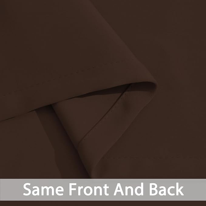 Yakamok Room Darkening Curtains 62x96 inch Long Chocolate Brown-Bedroom | 2 panels,grommet blackout window treatment,thermal insulated,light blocking drapes,privacy protection,bedroom dining room