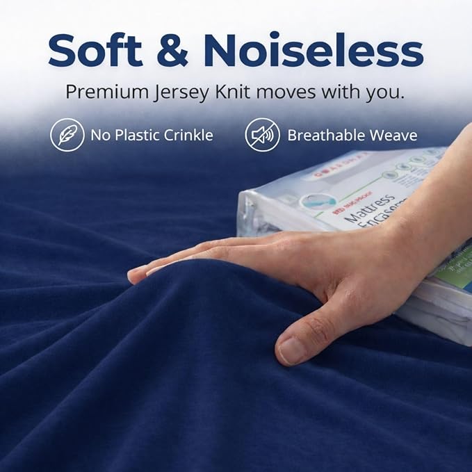 Guardmax Twin Mattress Encasement with Zipper, Waterproof, Bed Bug Proof, and Dust Mite Proof Mattress Protector for Twin Size Bed up to 10" Deep, Zippered All Around Jersey Knitted Mattress Cover
